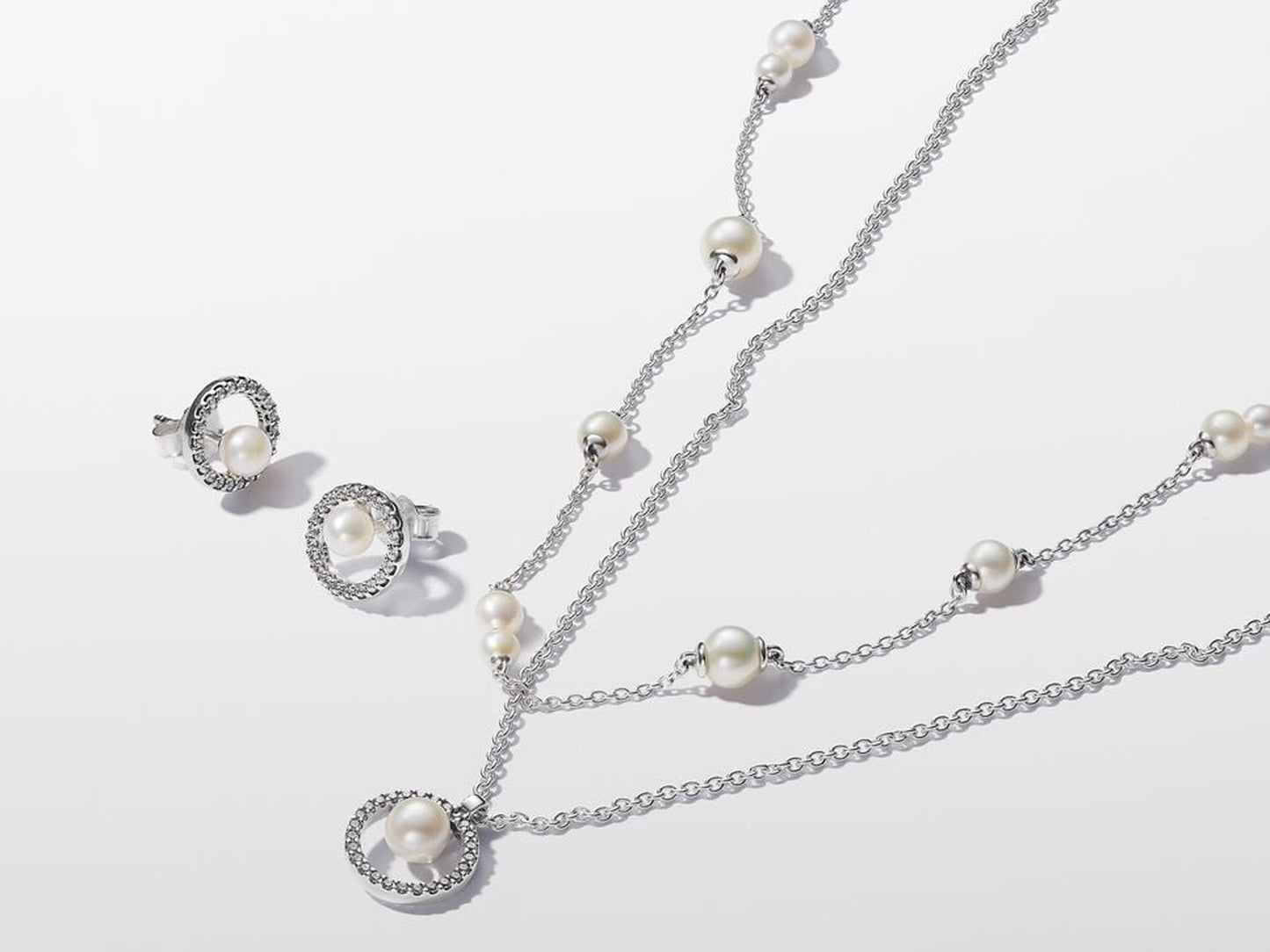 Treated Freshwater Cultured Pearl & Pavé Collier Necklace
