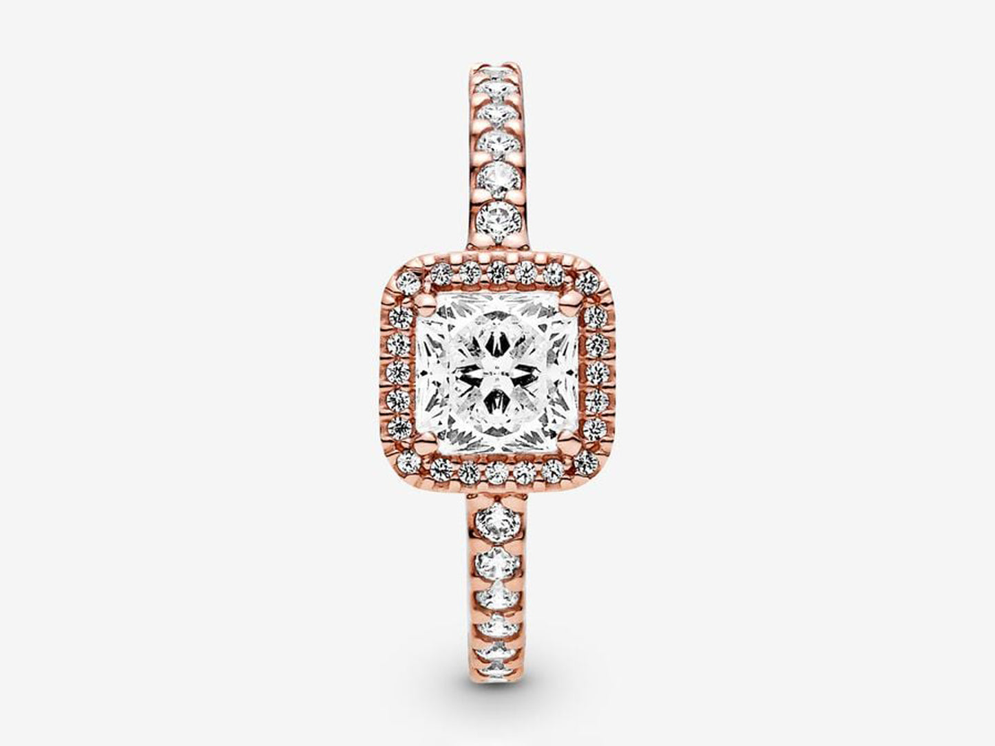 Square Sparkle Halo Ring