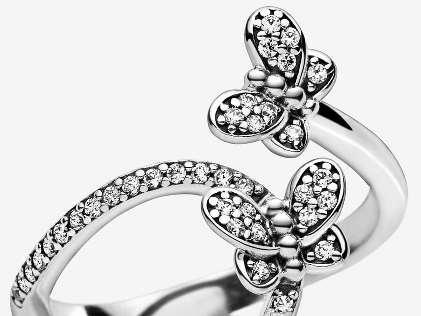 Sparkling Butterfly Open Ring