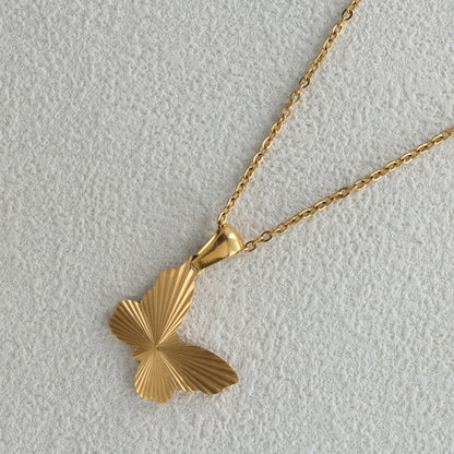 Butterfly Charm O-Chain Necklace in Stainless Steel