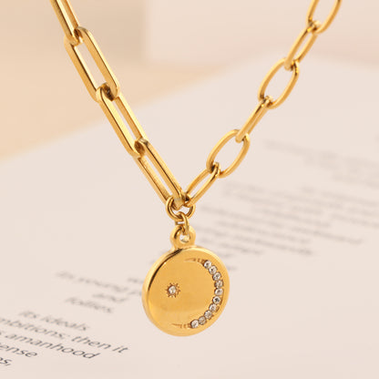 Stylish Gold Stainless Steel Cross Chain Necklace