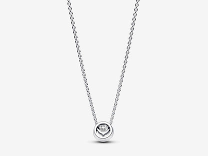 Sparkling Round Halo Pendant Collier Necklace