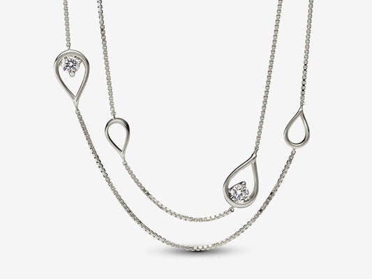 Lab-grown Diamond Long Pendant Necklace 0.50 carat tw 14k White Gold