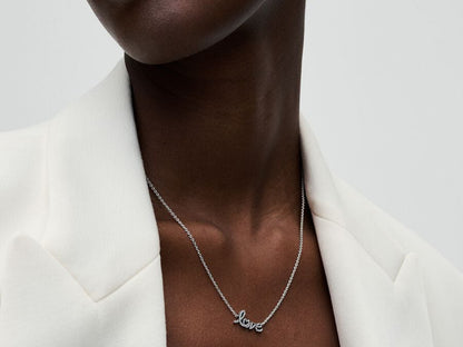 Sparkling Handwritten Love Collier Necklace