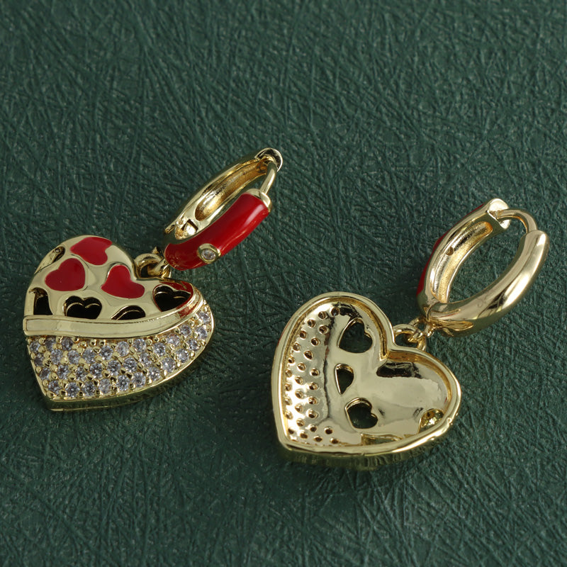 Modern Geometric Heart Earrings