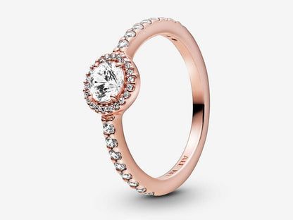 Classic Sparkle Halo Ring