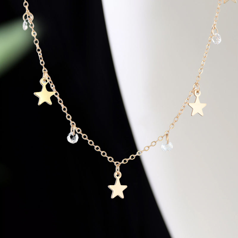 Rose Gold Copper O-Chain Necklace with Star Pendant