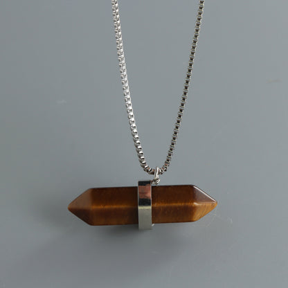 Minimalist Box Chain Necklace with Cone Pendant
