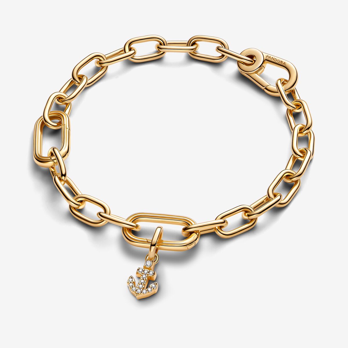 Gold Anchor Charm with CZ