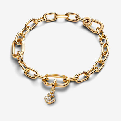Gold Anchor Charm with CZ