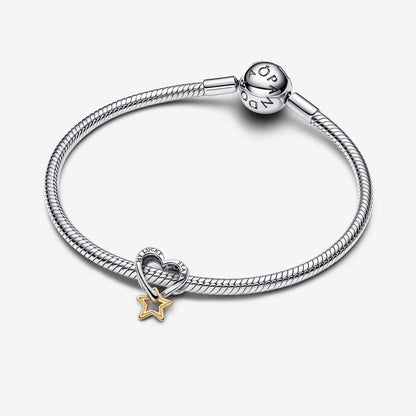 Lucky Star & Heart Mixed-Metal Charm