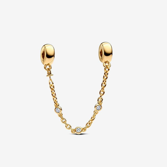 Sparkling CZ Stones Safety Chain Charm