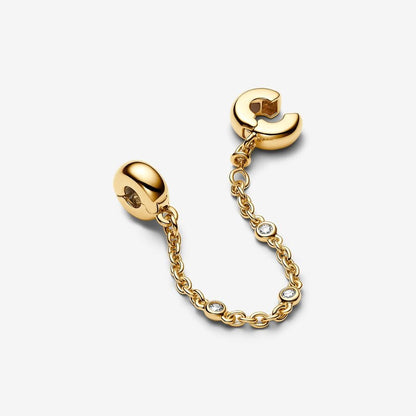 Sparkling CZ Stones Safety Chain Charm