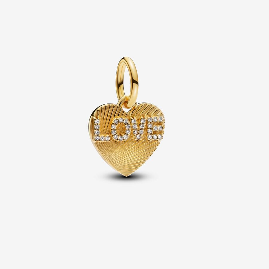 Gold LOVE Engravable Heart Charm