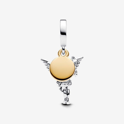 Winged Cupid Charm Silver