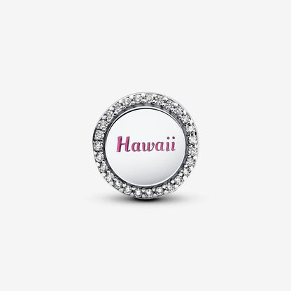 Pink Enamel Hibiscus Charm