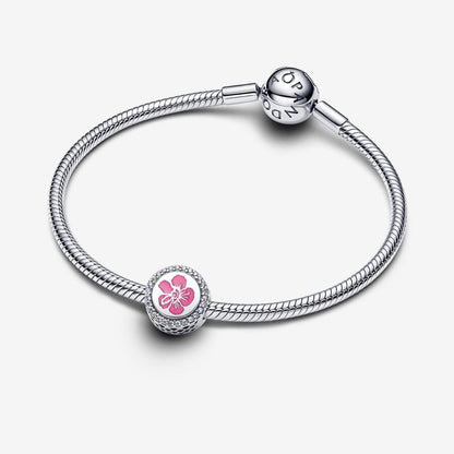 Pink Enamel Hibiscus Charm