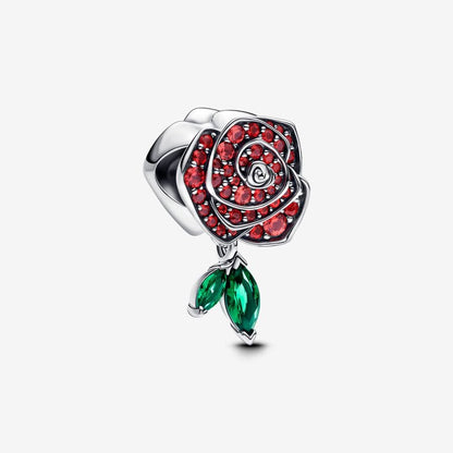 Crystal Rose Flower Charm