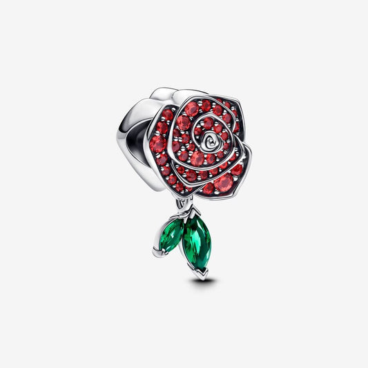 Crystal Rose Flower Charm