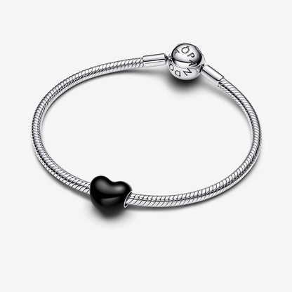Black Enamel Heart Charm
