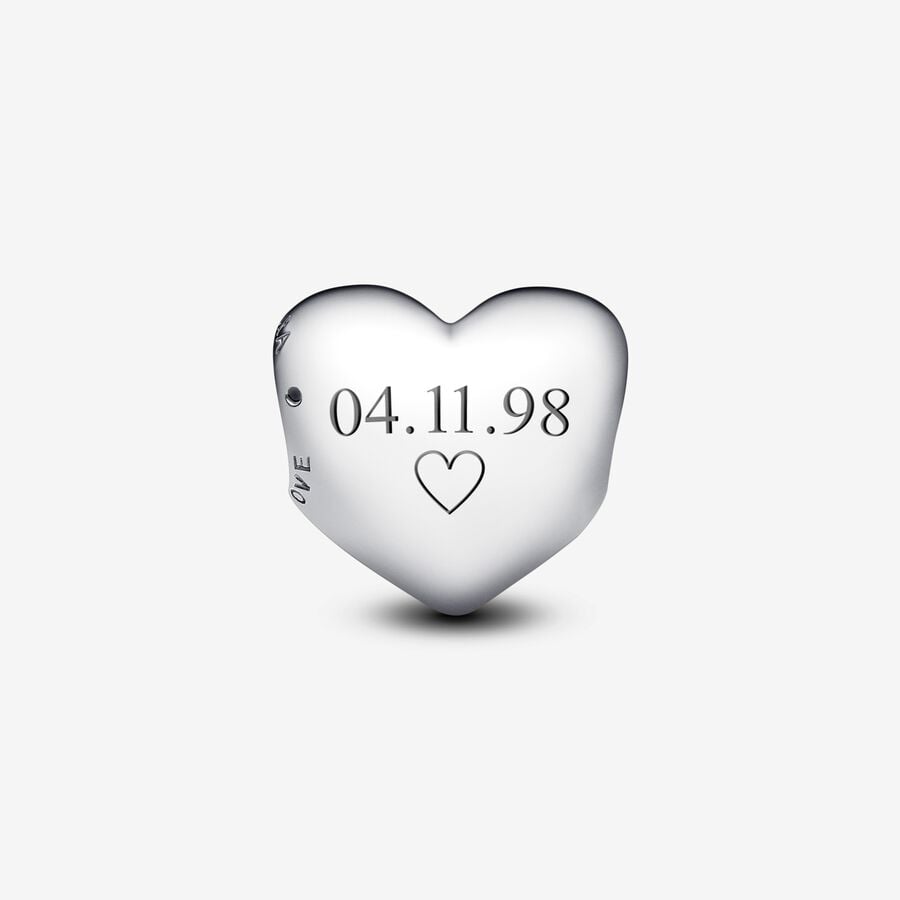 Engravable Sterling Silver Heart Charm