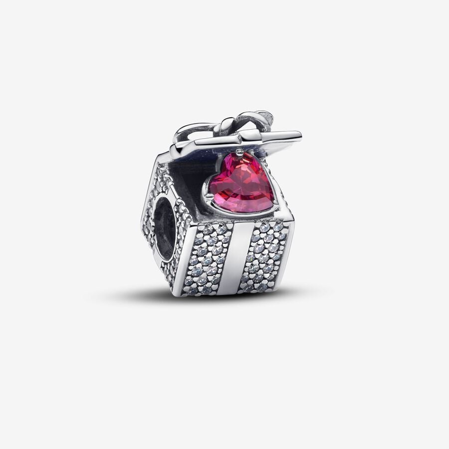 Holiday Gift Box Silver Charm