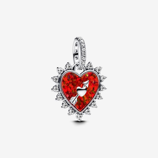 Spinning Arrow Heart Charm