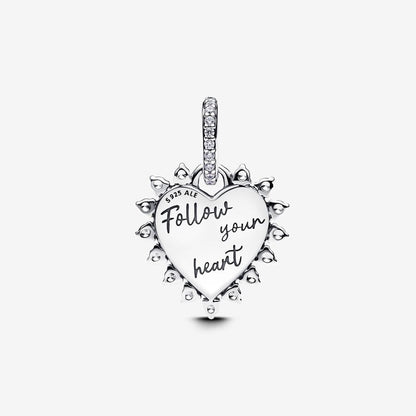 Spinning Arrow Heart Charm
