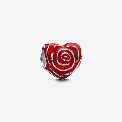 Romantic Rose Heart Charm