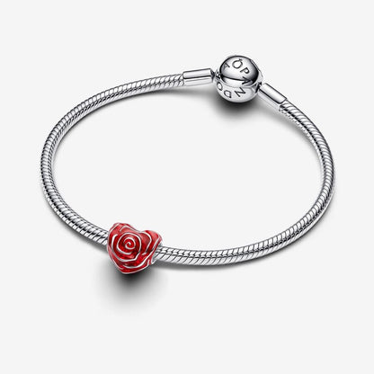 Romantic Rose Heart Charm