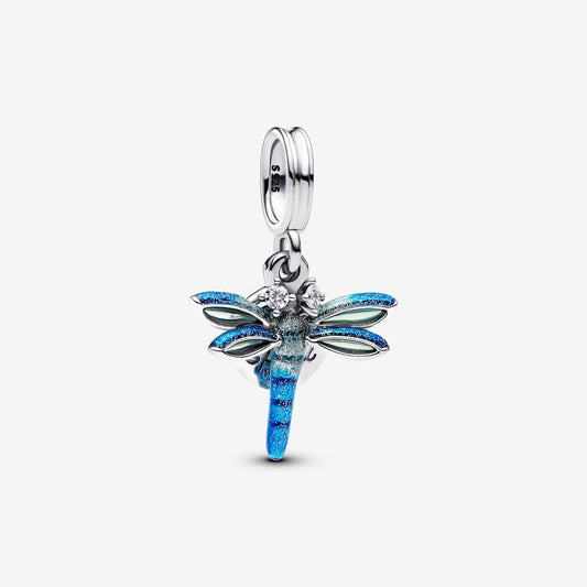 Shimmering Blue Dragonfly Charm