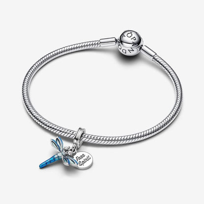 Shimmering Blue Dragonfly Charm