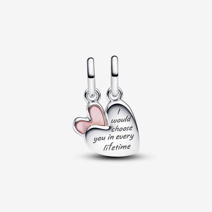 Mother's Love Double Heart Charm