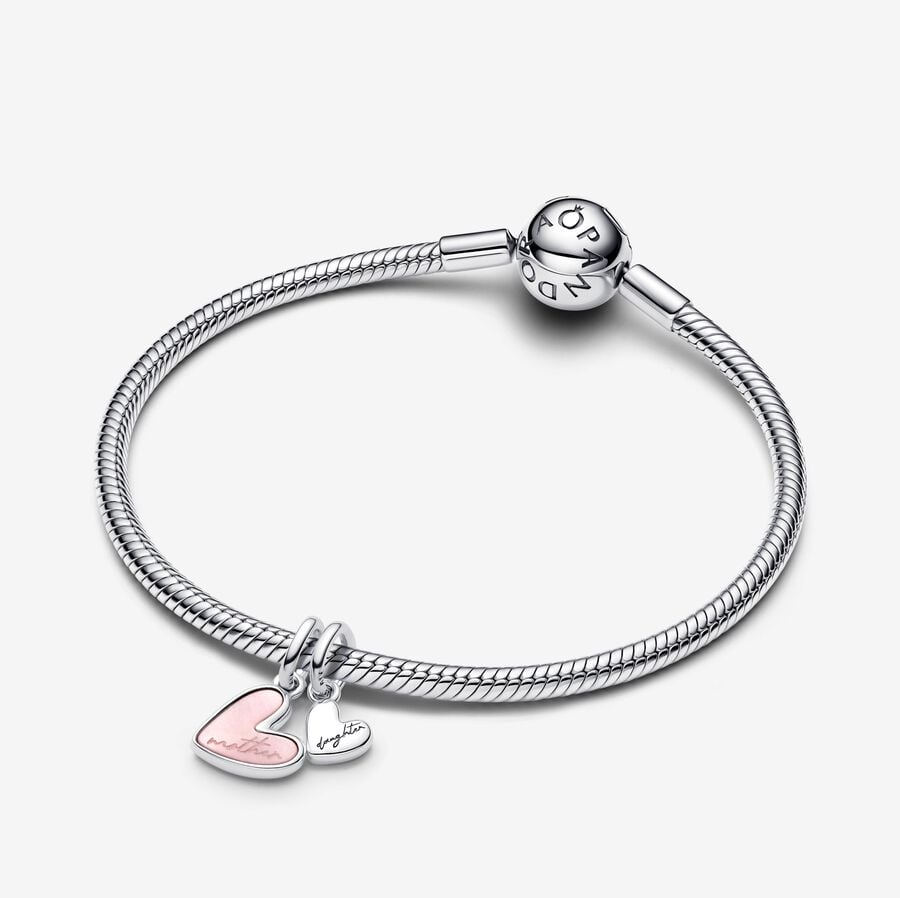 Mother's Love Double Heart Charm