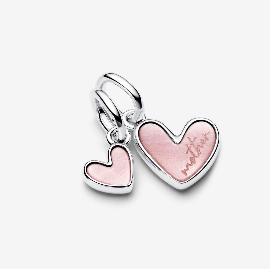 Mother's Love Double Heart Charm