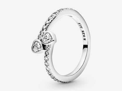 Two Sparkling Hearts Ring