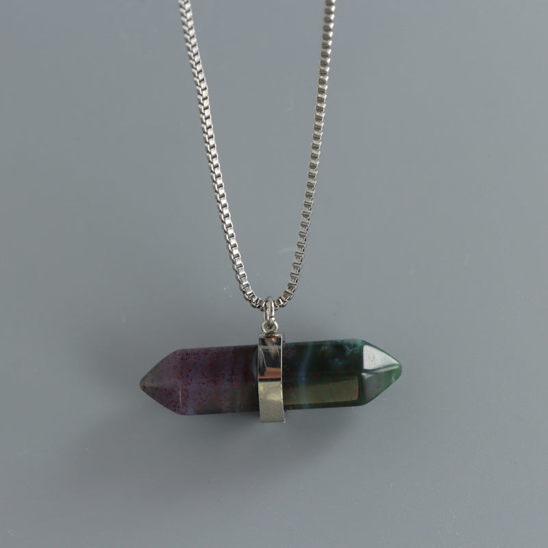 Trendy Box Chain Necklace with Cone Pendant