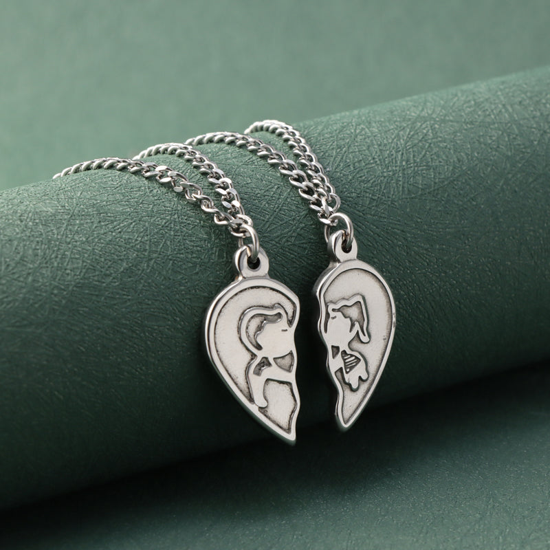 Minimalist Stainless Steel Chain Necklace - Heart Pendant