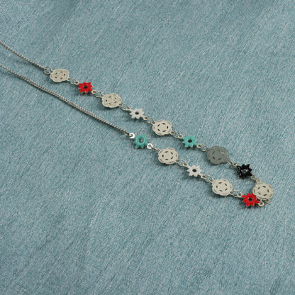 Stylish Chopin Necklace with Flower and Star Charms