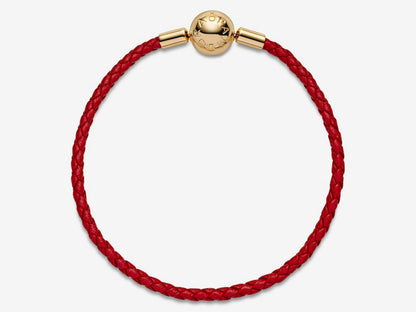 Red Woven Leather Bracelet