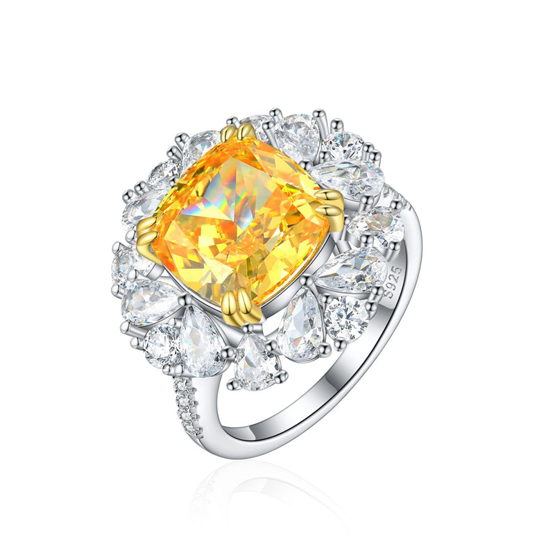 7ct Teardrop 925 Silver Ring - Luxe Ice-Cut High Carbon Diamond Bridal Statement Piece