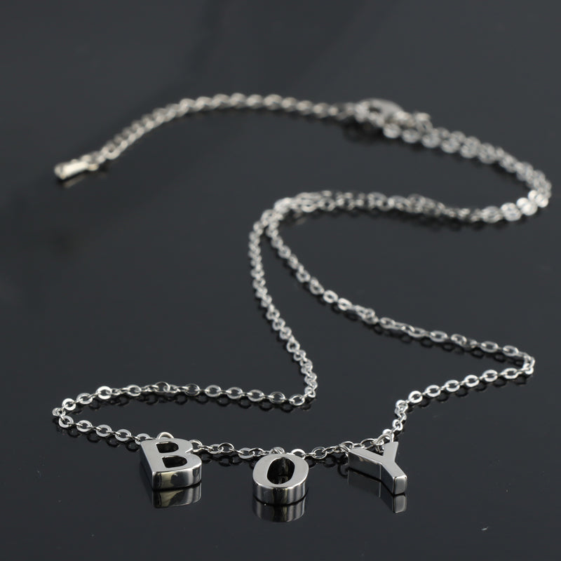 Minimalist Silver Copper O-Chain Necklace with Alphabet Pendants