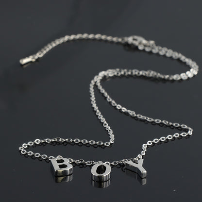 Minimalist Silver Copper O-Chain Necklace with Alphabet Pendants