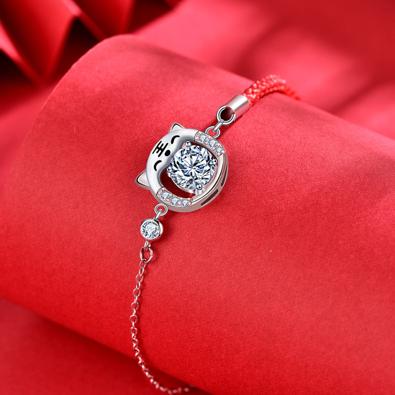 925 Silver Animal Zodiac Bracelet with 1ct Moissanite Multi Occasion Gift Jewelry White Gold Plated