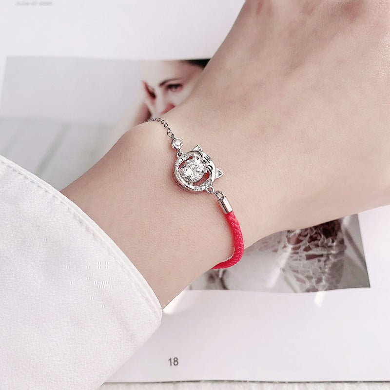 925 Silver Animal Zodiac Bracelet with 1ct Moissanite Multi Occasion Gift Jewelry White Gold Plated