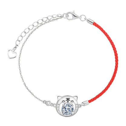 925 Silver Animal Zodiac Bracelet with 1ct Moissanite Multi Occasion Gift Jewelry White Gold Plated