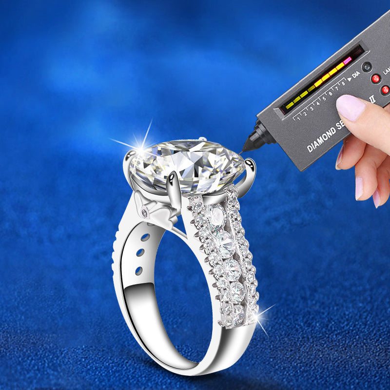 925 Silver Bow & Butterfly Design Ring with 10ct Moissanite Statement Women's Jewelry US Size 6-9