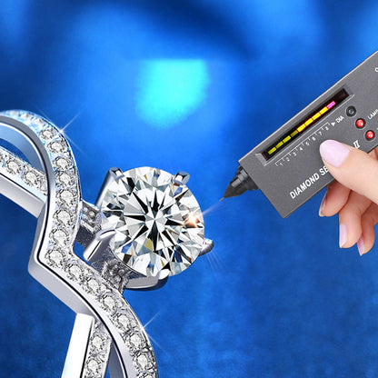 925 Silver Crown Design Ring with 1ct D Color Moissanite Heavy 0.05um Rhodium Plated Urban Women's Jewelry Size 5-8