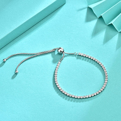 925 Silver Geometric Bracelet with White Gold,Yellow Gold or Rose Gold Plated Zircon Minimalist Jewelry for Women