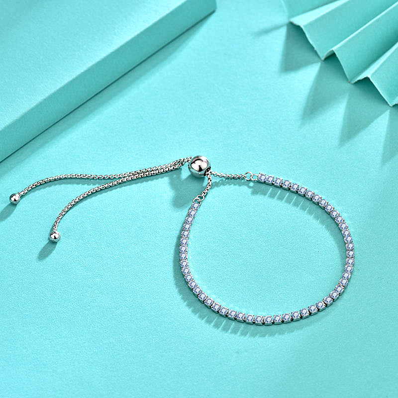 925 Silver Geometric Bracelet with White Gold,Yellow Gold or Rose Gold Plated Zircon Minimalist Jewelry for Women